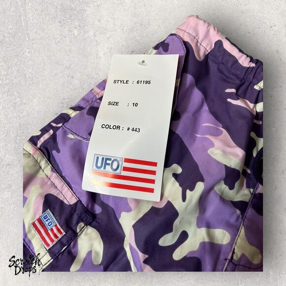 Vintage Girl's UFO Size 10 Purple Camo Cargo Pants High Waist Military Style - Picture 2 of 4